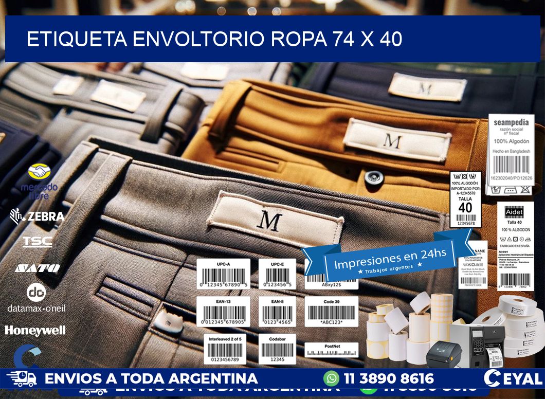 ETIQUETA ENVOLTORIO ROPA 74 x 40