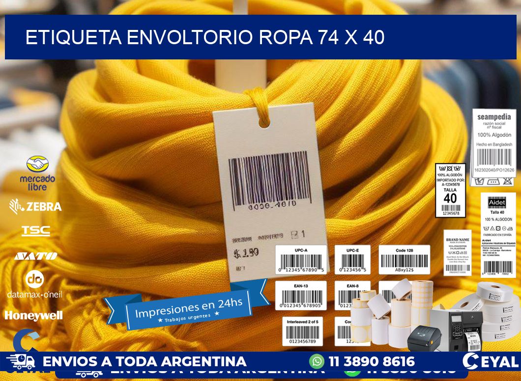 ETIQUETA ENVOLTORIO ROPA 74 x 40