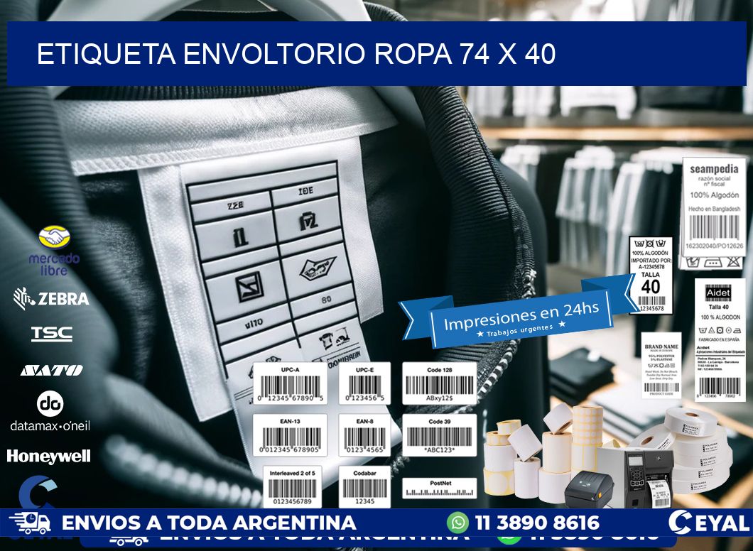 ETIQUETA ENVOLTORIO ROPA 74 x 40