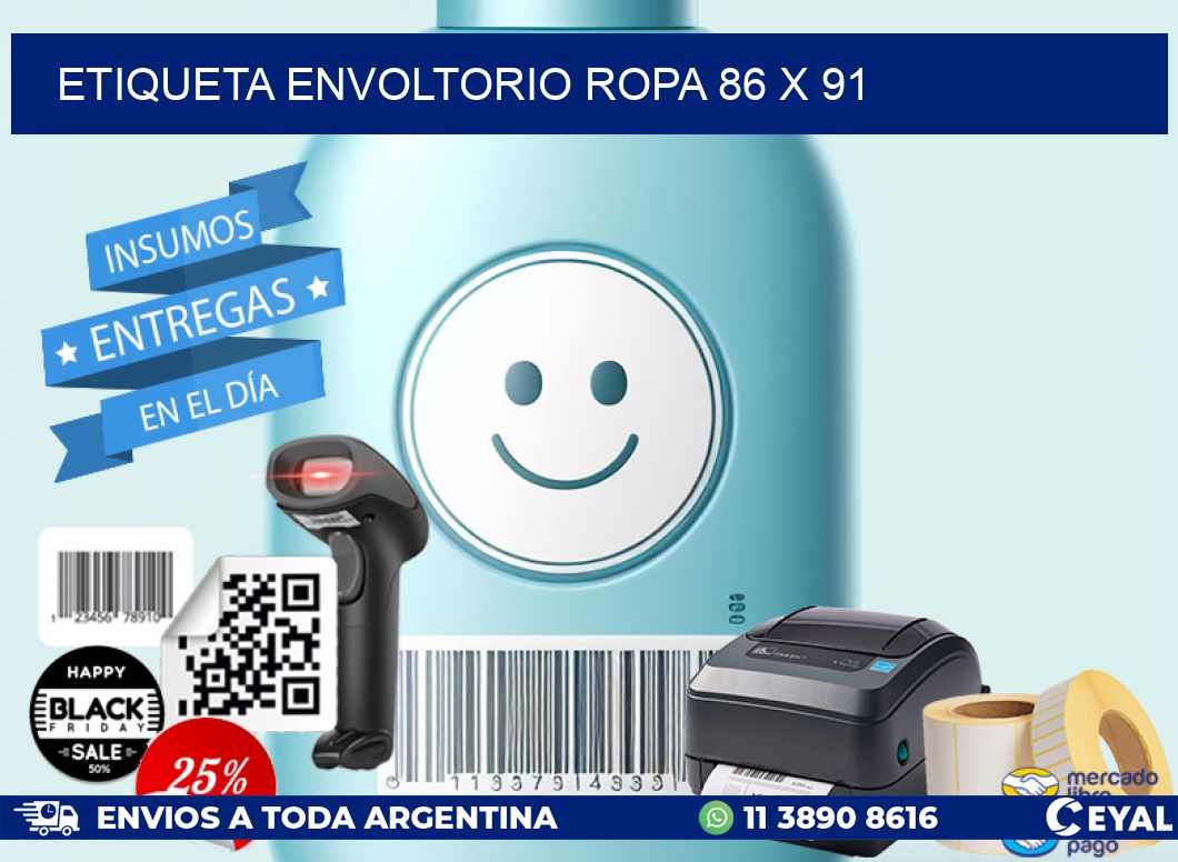 ETIQUETA ENVOLTORIO ROPA 86 x 91