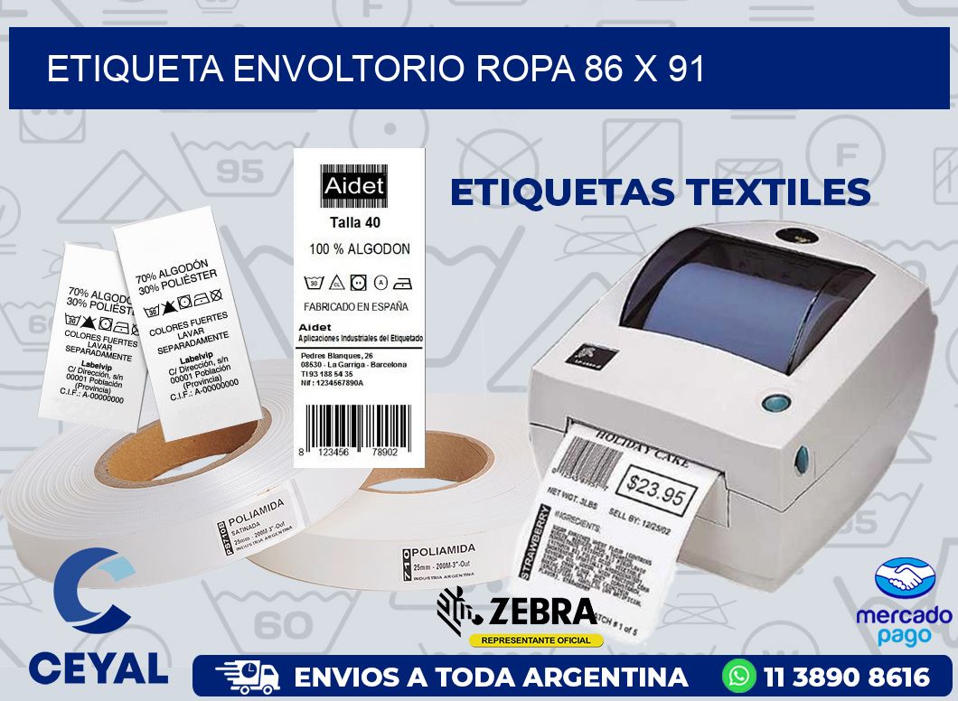 ETIQUETA ENVOLTORIO ROPA 86 x 91