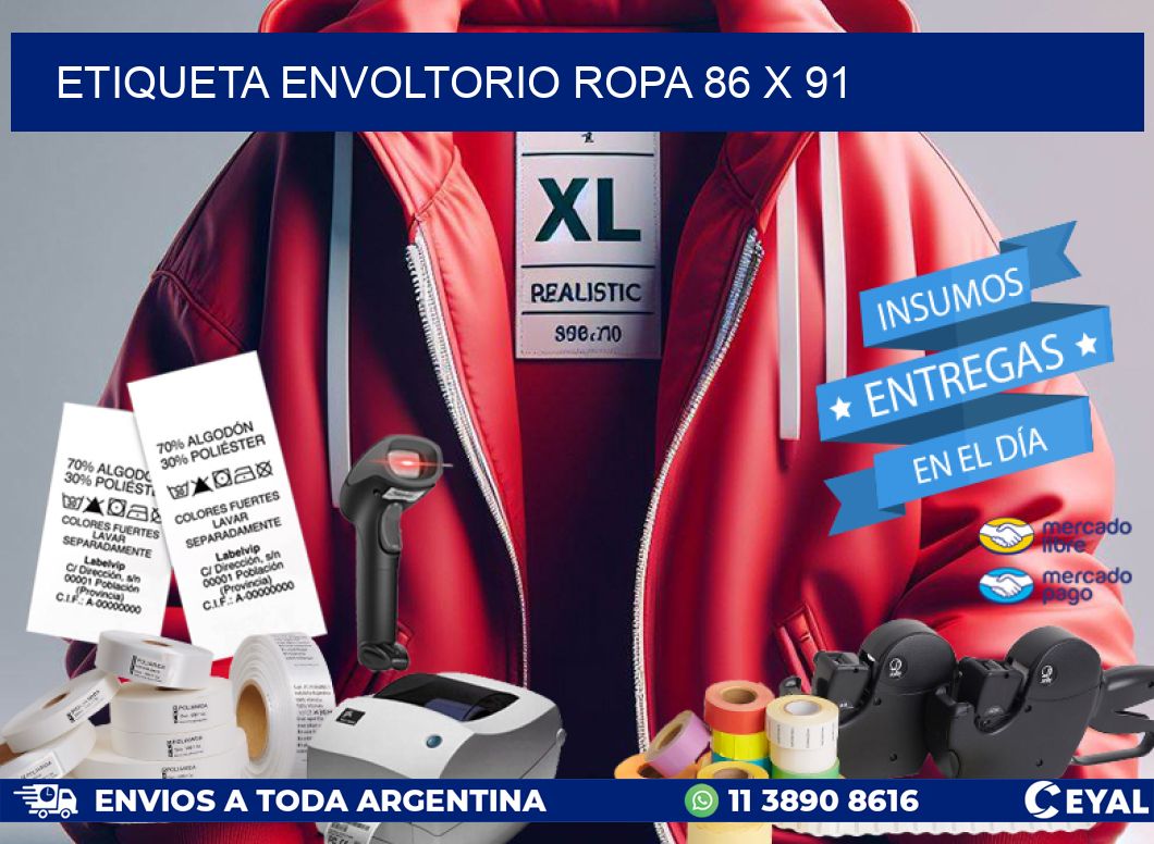 ETIQUETA ENVOLTORIO ROPA 86 x 91