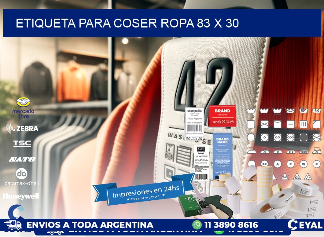 ETIQUETA PARA COSER ROPA 83 x 30