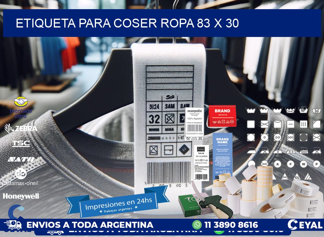 ETIQUETA PARA COSER ROPA 83 x 30