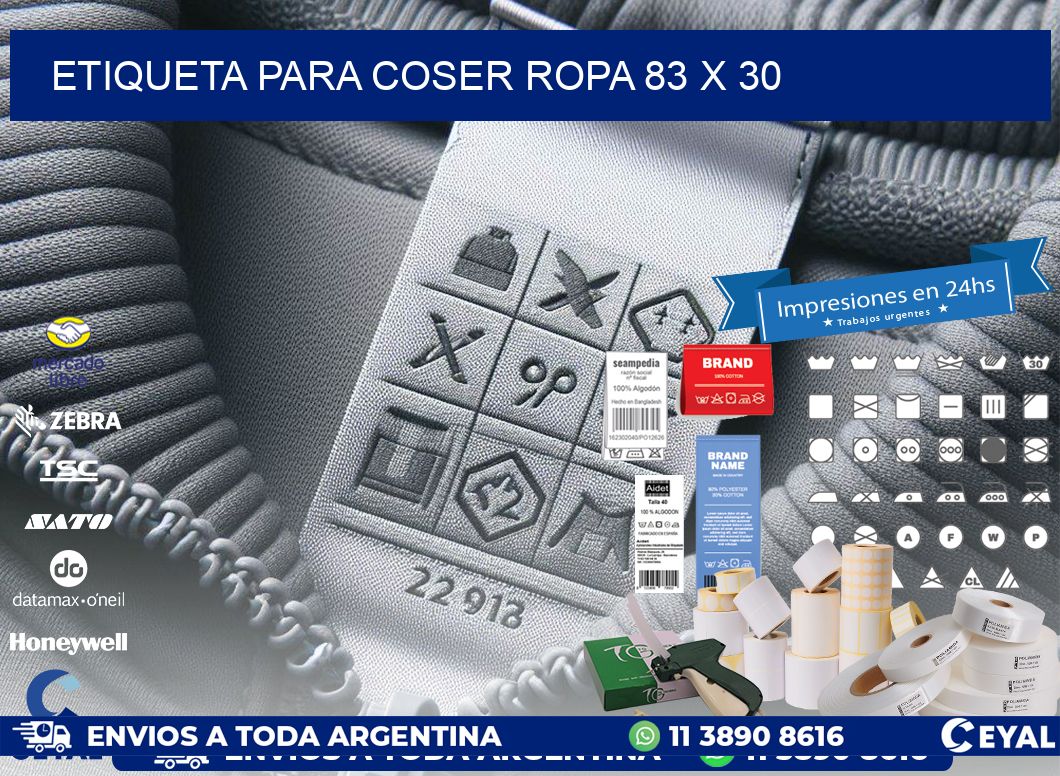 ETIQUETA PARA COSER ROPA 83 x 30