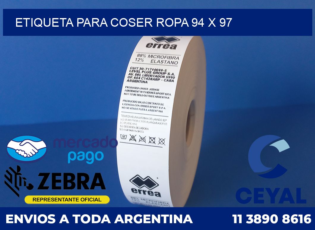 ETIQUETA PARA COSER ROPA 94 x 97