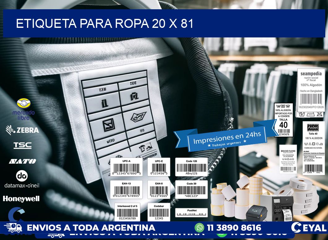 ETIQUETA PARA ROPA 20 x 81