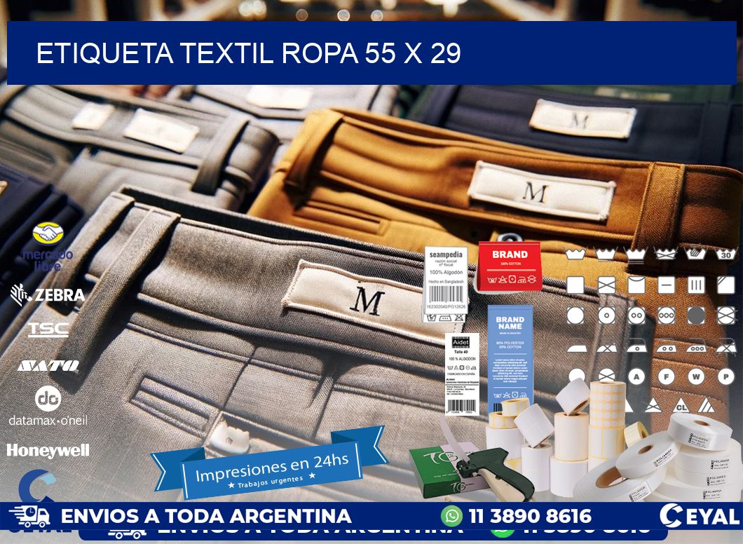 ETIQUETA TEXTIL ROPA 55 x 29