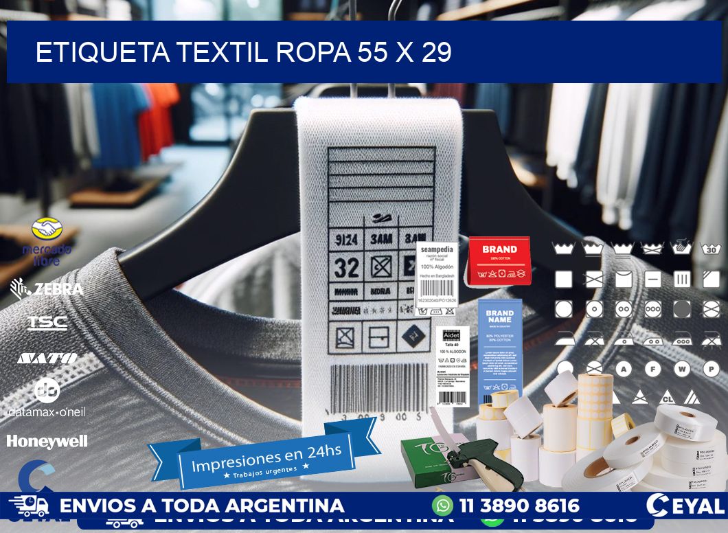 ETIQUETA TEXTIL ROPA 55 x 29