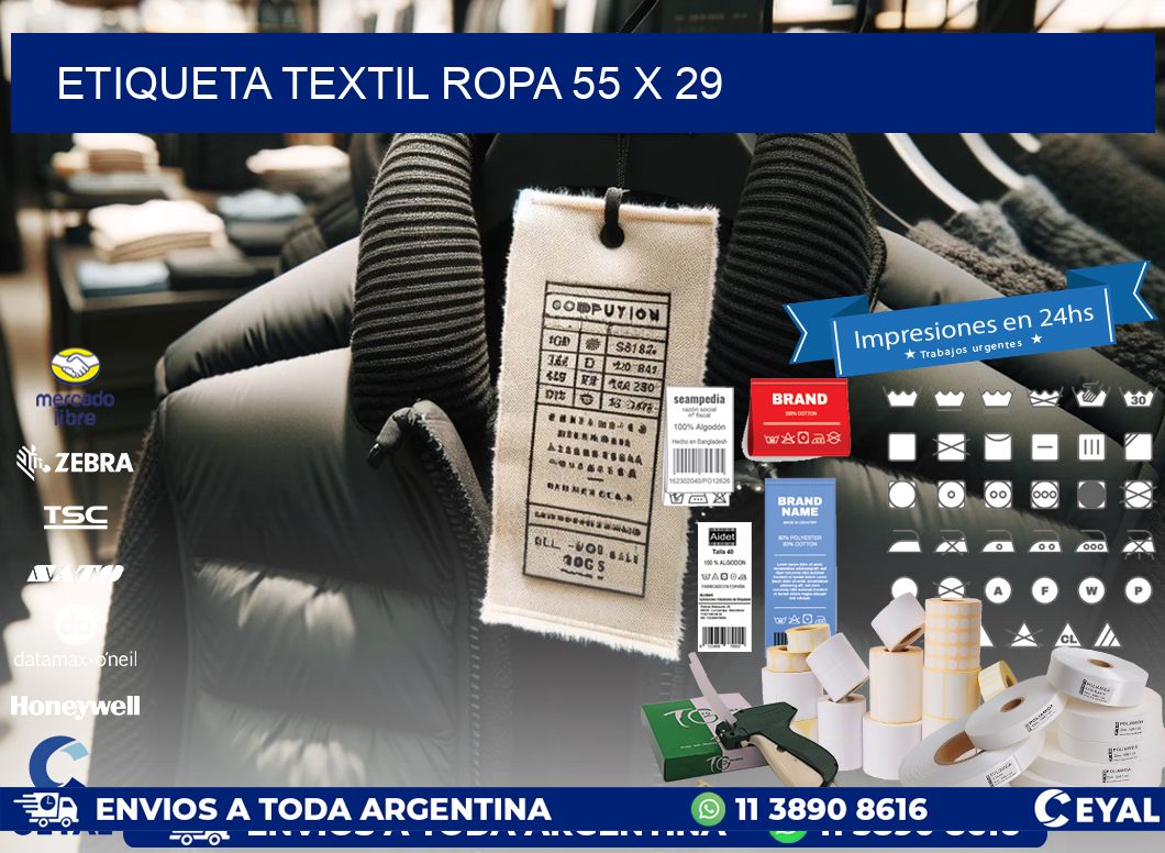 ETIQUETA TEXTIL ROPA 55 x 29