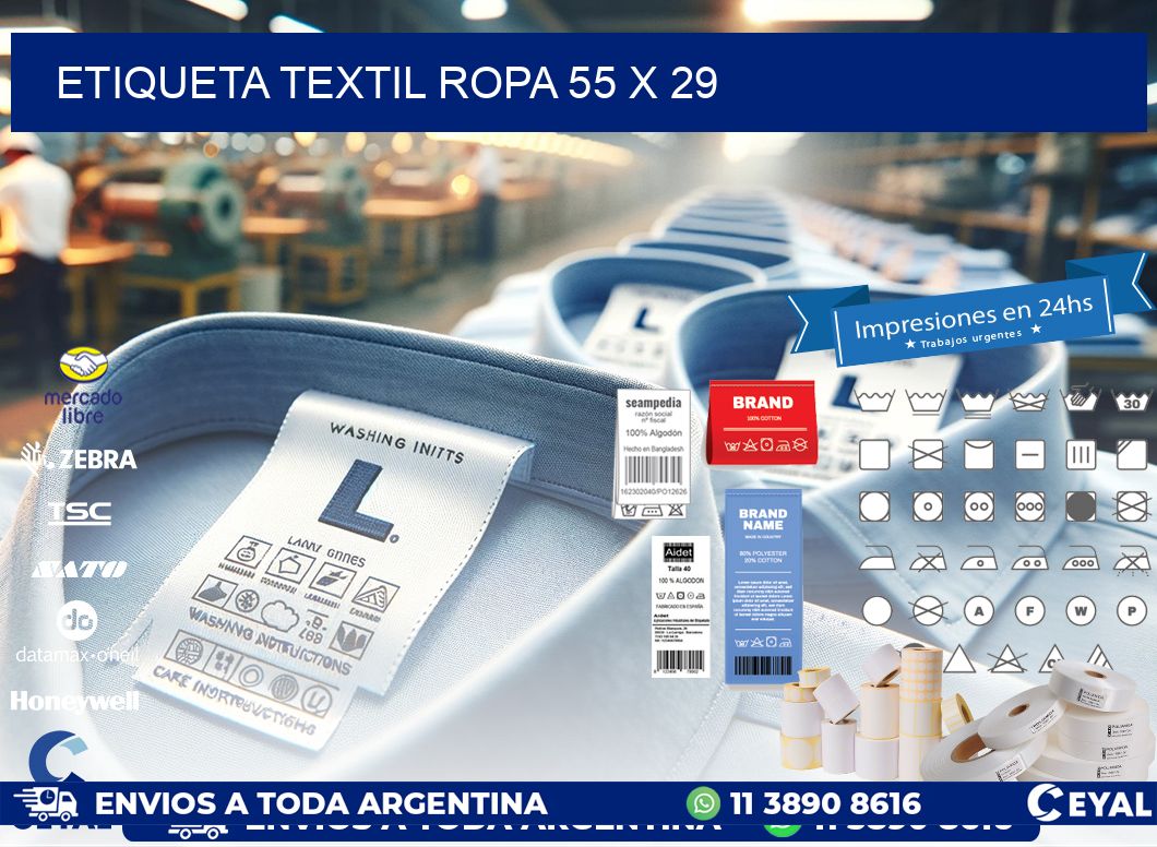 ETIQUETA TEXTIL ROPA 55 x 29