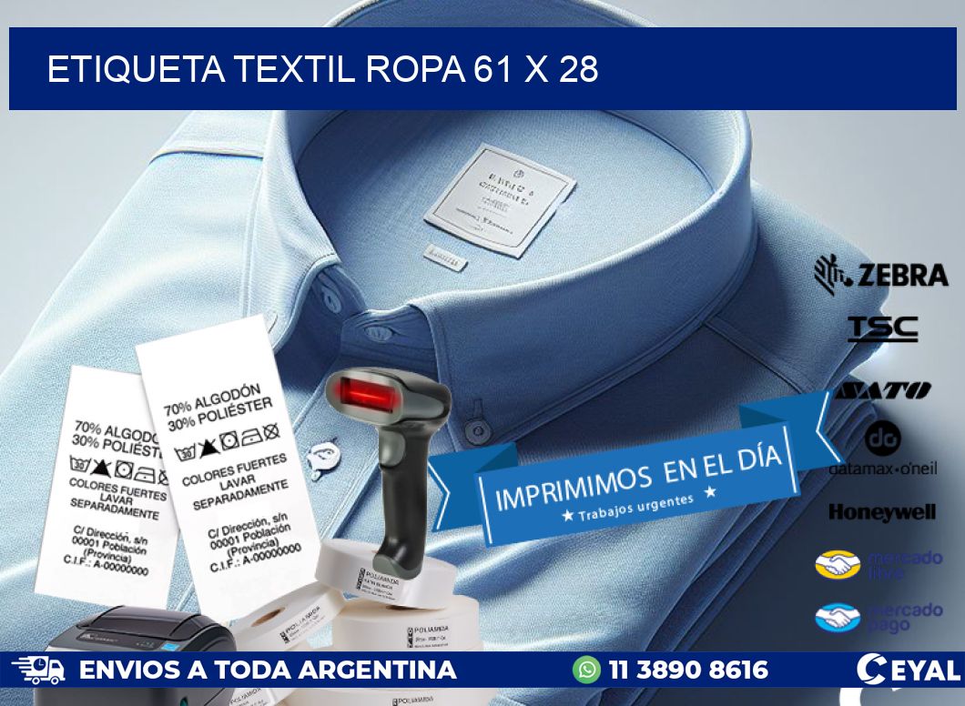 ETIQUETA TEXTIL ROPA 61 x 28