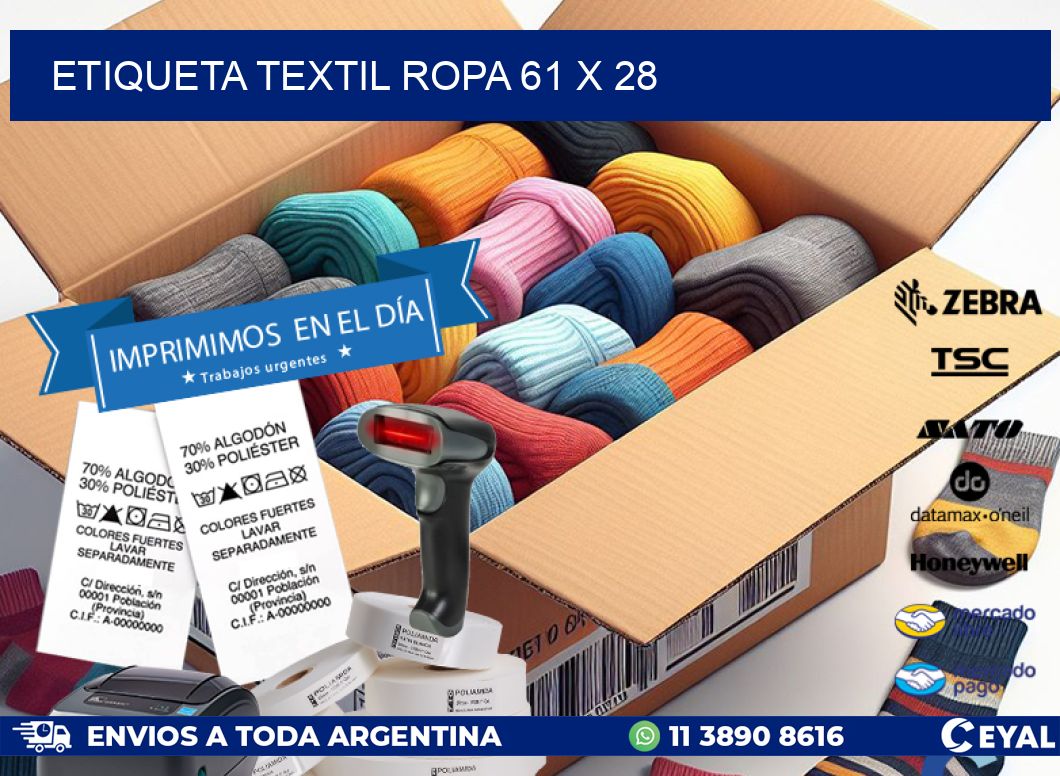 ETIQUETA TEXTIL ROPA 61 x 28