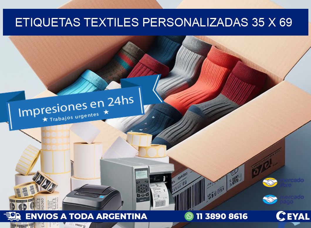 ETIQUETAS TEXTILES PERSONALIZADAS 35 x 69