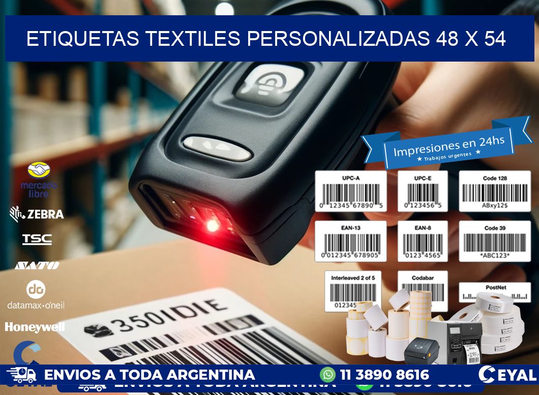 ETIQUETAS TEXTILES PERSONALIZADAS 48 x 54