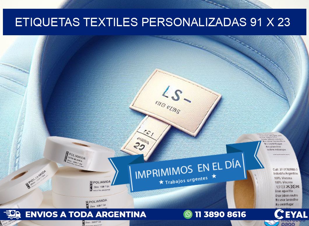 ETIQUETAS TEXTILES PERSONALIZADAS 91 x 23