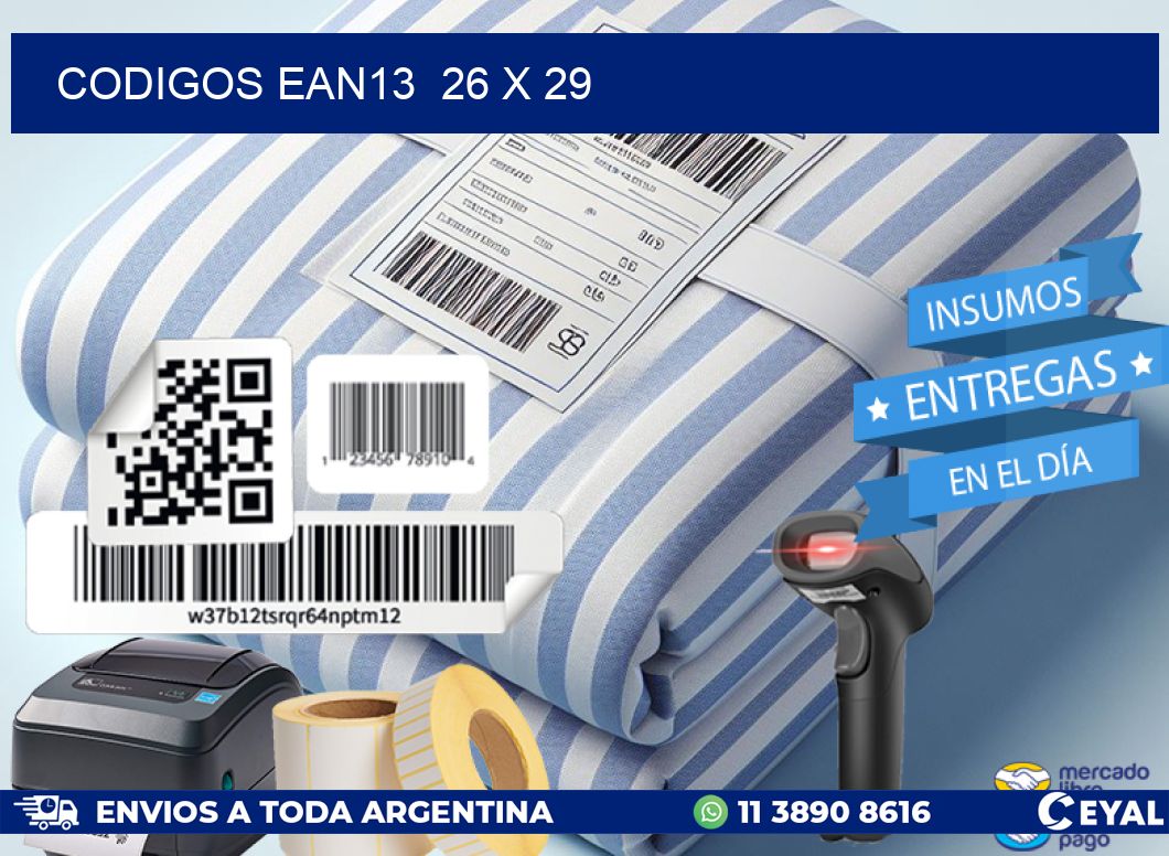 CODIGOS EAN13 26 x 29