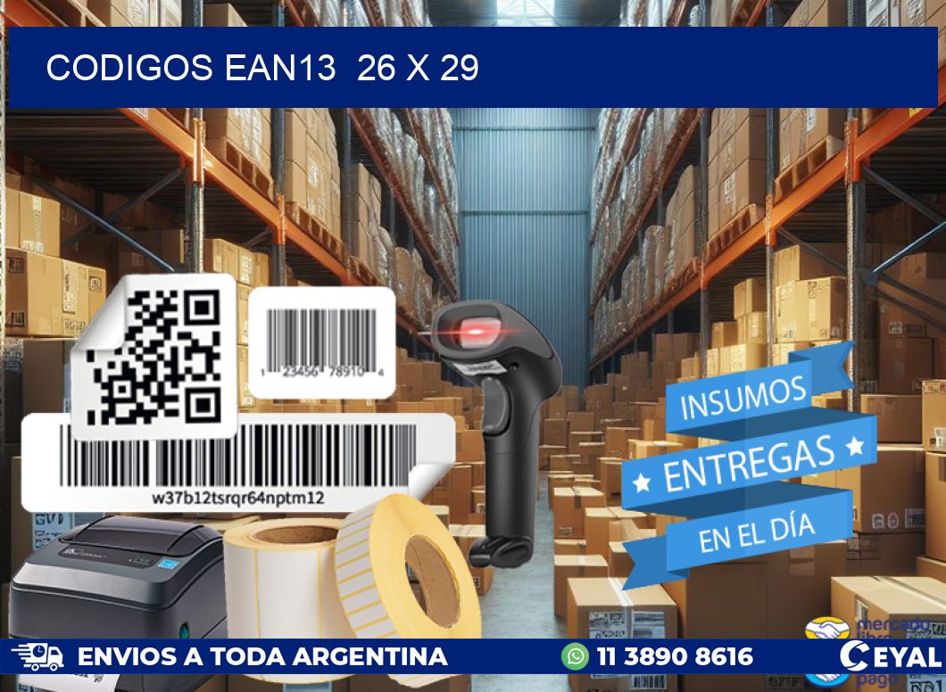 CODIGOS EAN13 26 x 29