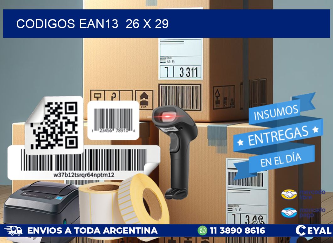 CODIGOS EAN13 26 x 29