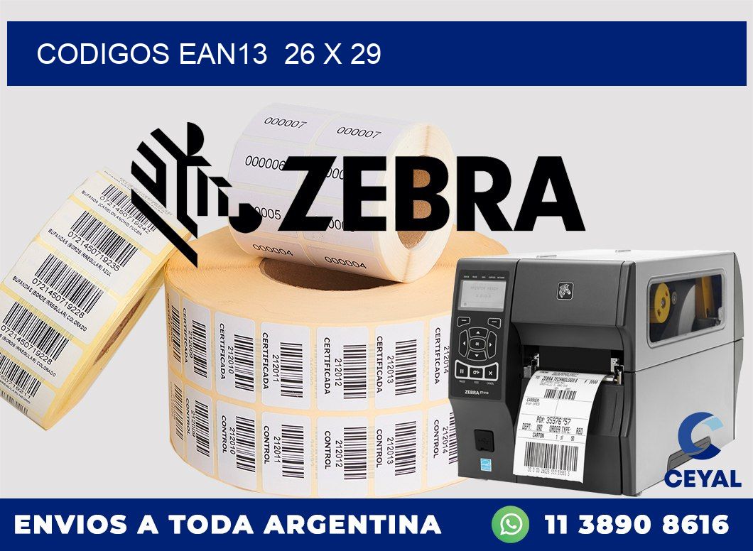 CODIGOS EAN13 26 x 29