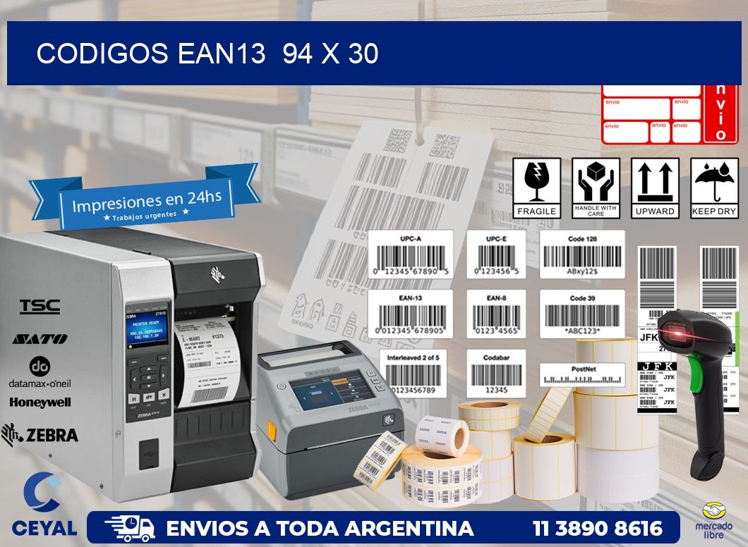 CODIGOS EAN13 94 x 30
