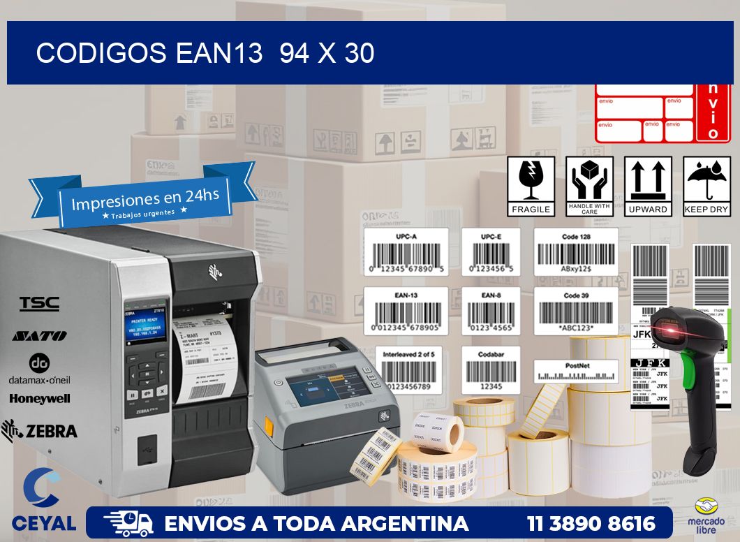 CODIGOS EAN13 94 x 30