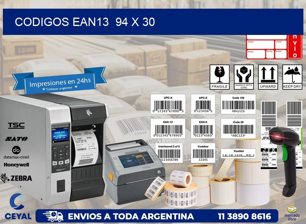 CODIGOS EAN13 94 x 30