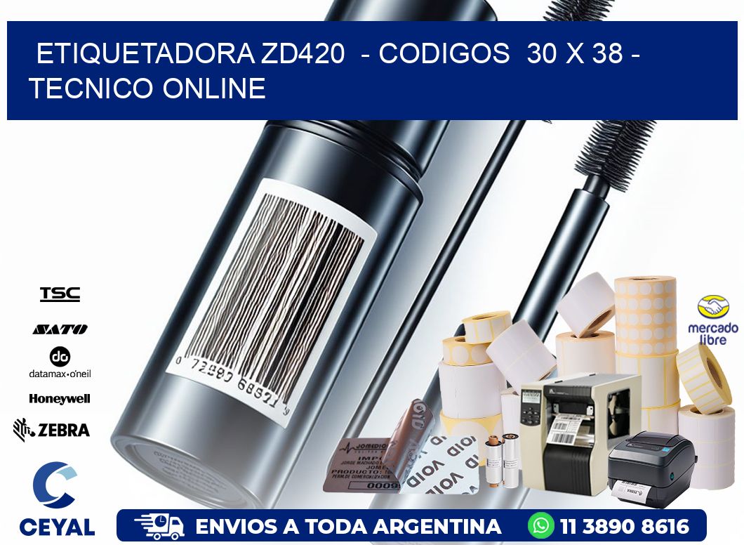 ETIQUETADORA ZD420  - CODIGOS  30 x 38 - TECNICO ONLINE