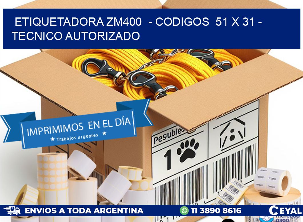 ETIQUETADORA ZM400  - CODIGOS  51 x 31 - TECNICO AUTORIZADO