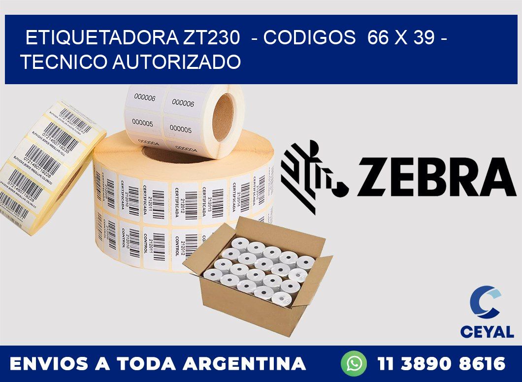 ETIQUETADORA ZT230  - CODIGOS  66 x 39 - TECNICO AUTORIZADO
