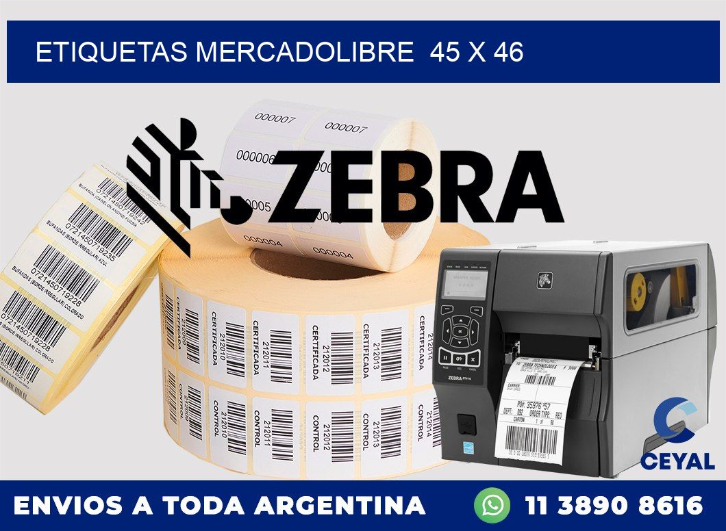 ETIQUETAS MERCADOLIBRE  45 x 46