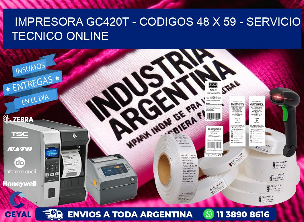 IMPRESORA GC420T - CODIGOS 48 x 59 - SERVICIO TECNICO ONLINE