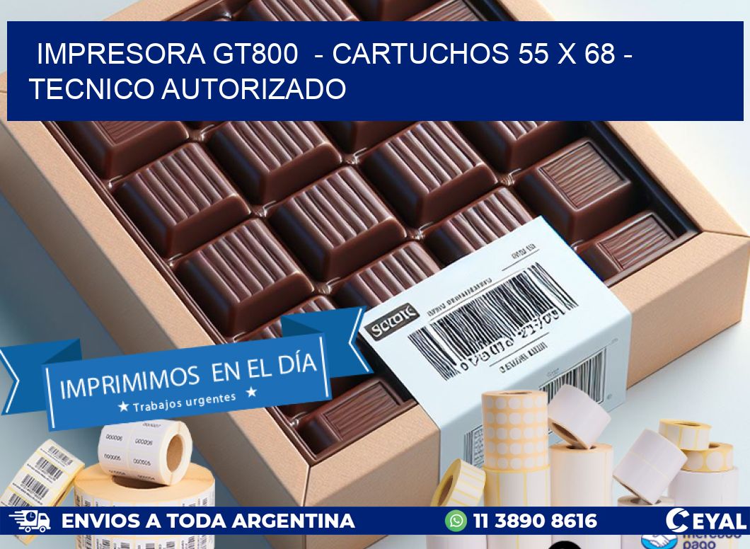 IMPRESORA GT800  - CARTUCHOS 55 x 68 - TECNICO AUTORIZADO