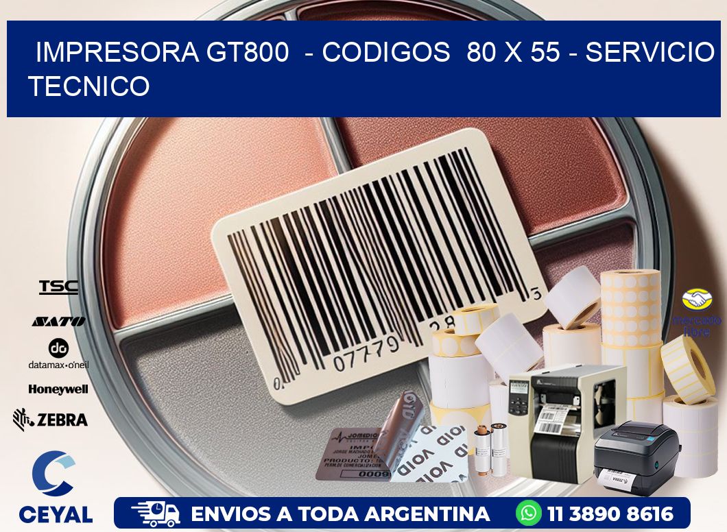 IMPRESORA GT800  - CODIGOS  80 x 55 - SERVICIO TECNICO