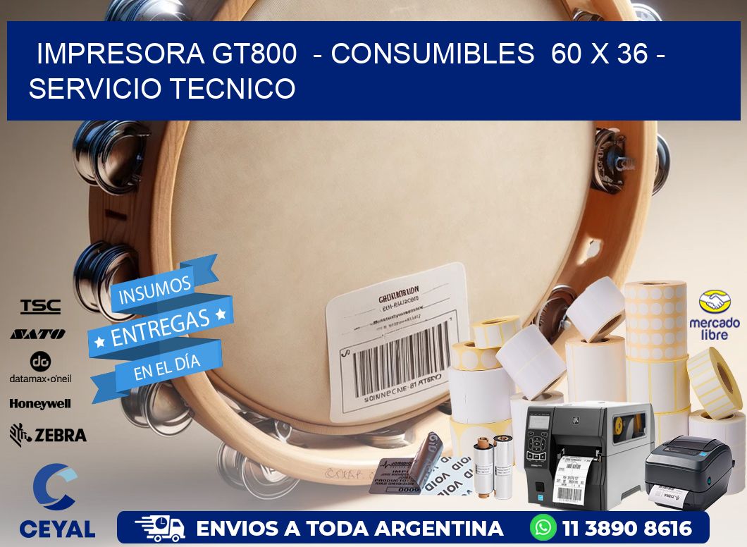 IMPRESORA GT800  - CONSUMIBLES  60 x 36 - SERVICIO TECNICO