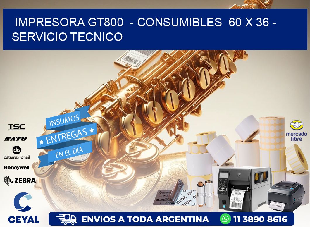 IMPRESORA GT800  - CONSUMIBLES  60 x 36 - SERVICIO TECNICO