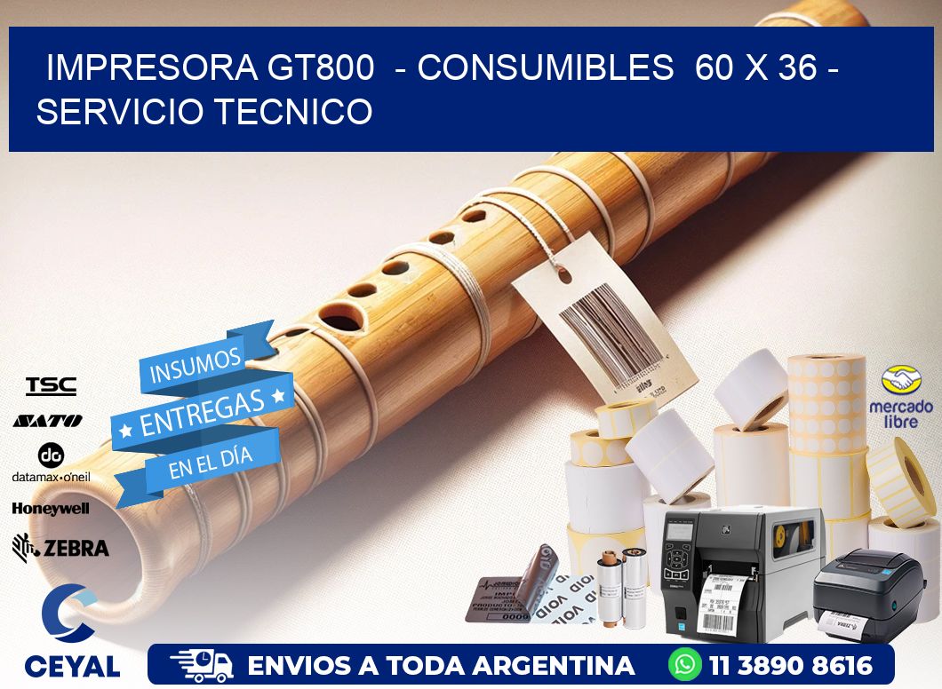 IMPRESORA GT800  - CONSUMIBLES  60 x 36 - SERVICIO TECNICO