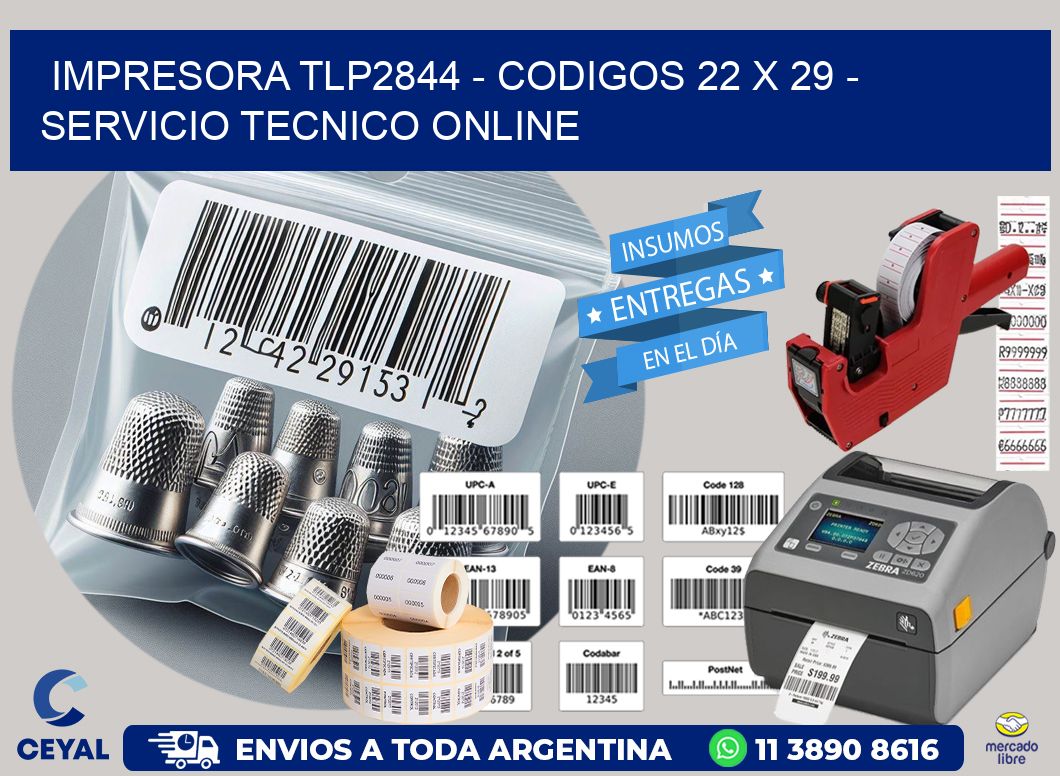 IMPRESORA TLP2844 - CODIGOS 22 x 29 - SERVICIO TECNICO ONLINE