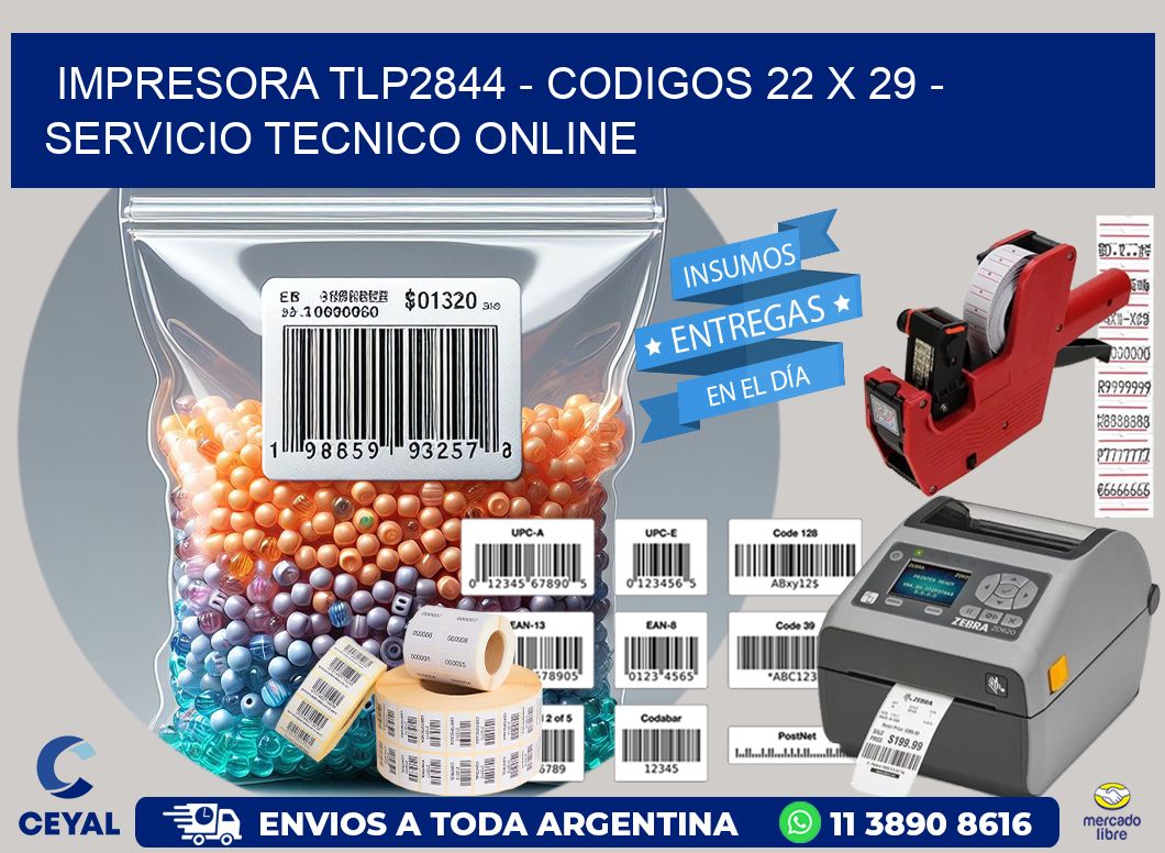 IMPRESORA TLP2844 - CODIGOS 22 x 29 - SERVICIO TECNICO ONLINE