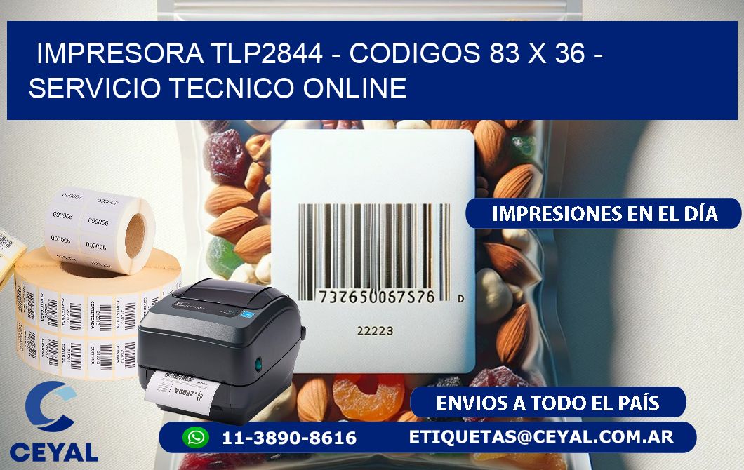 IMPRESORA TLP2844 - CODIGOS 83 x 36 - SERVICIO TECNICO ONLINE