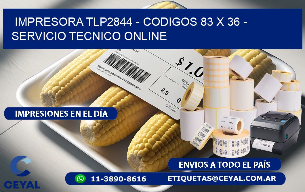IMPRESORA TLP2844 - CODIGOS 83 x 36 - SERVICIO TECNICO ONLINE