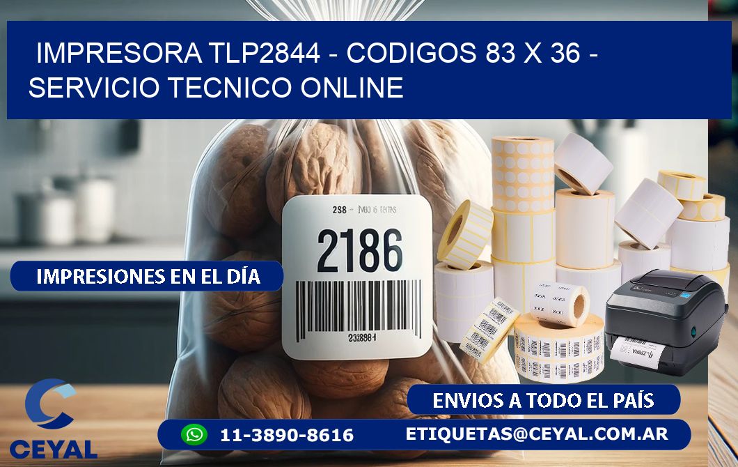 IMPRESORA TLP2844 - CODIGOS 83 x 36 - SERVICIO TECNICO ONLINE
