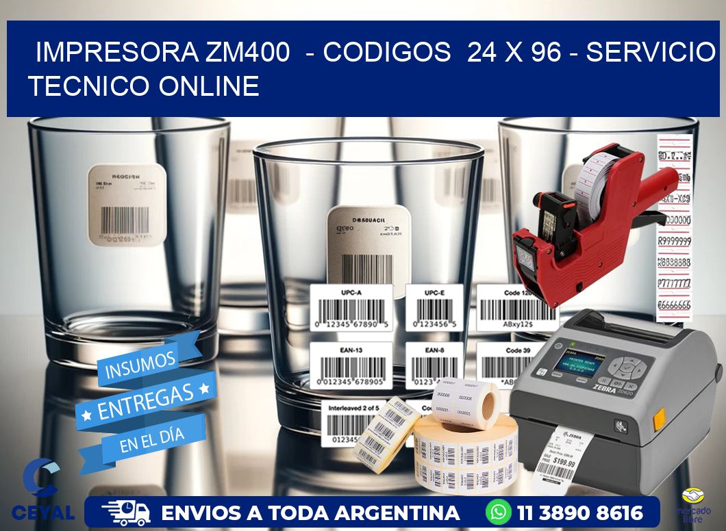 IMPRESORA ZM400  - CODIGOS  24 x 96 - SERVICIO TECNICO ONLINE