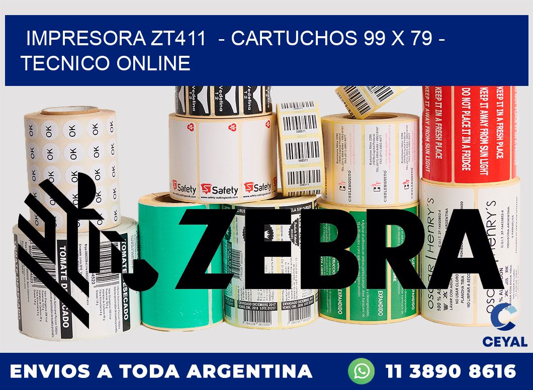 IMPRESORA ZT411  - CARTUCHOS 99 x 79 - TECNICO ONLINE