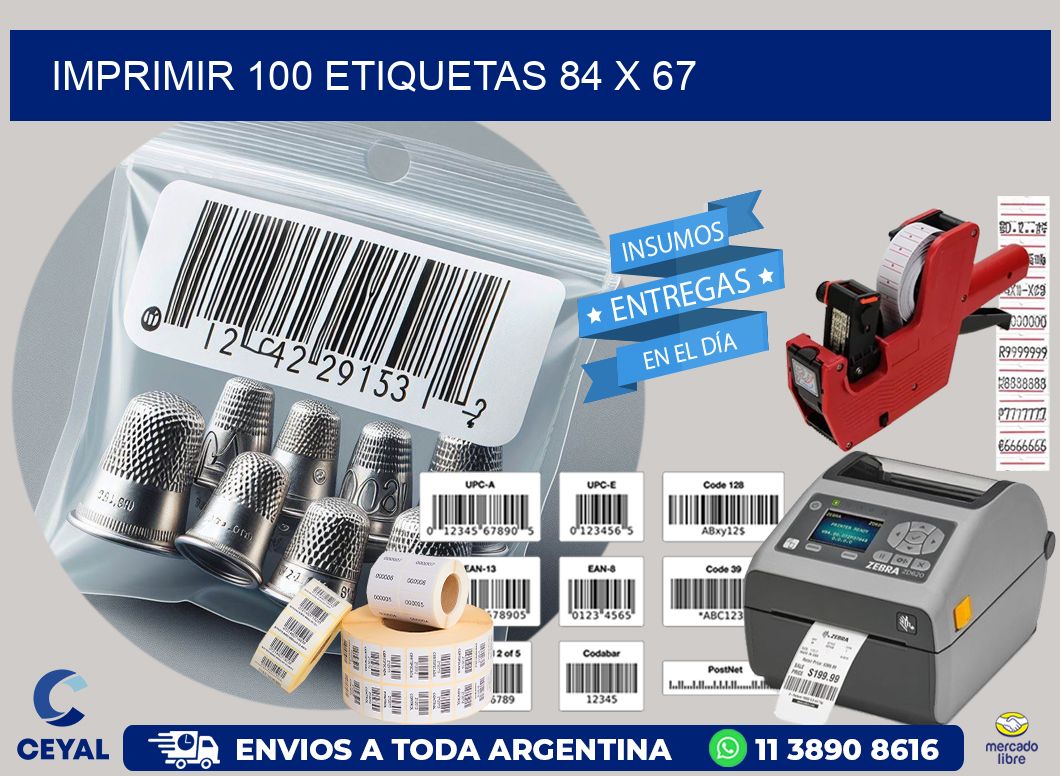 IMPRIMIR 100 ETIQUETAS 84 x 67