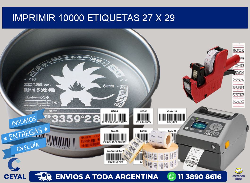 IMPRIMIR 10000 ETIQUETAS 27 x 29