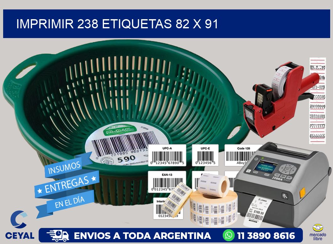 IMPRIMIR 238 ETIQUETAS 82 x 91