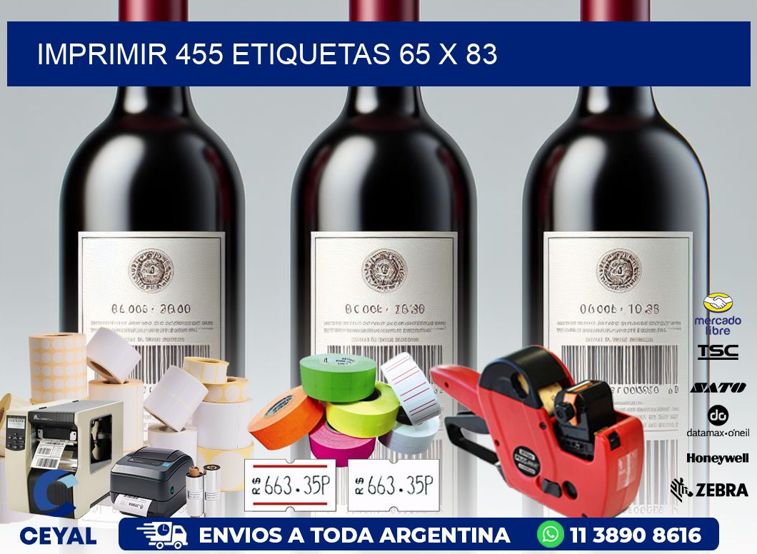 IMPRIMIR 455 ETIQUETAS 65 x 83