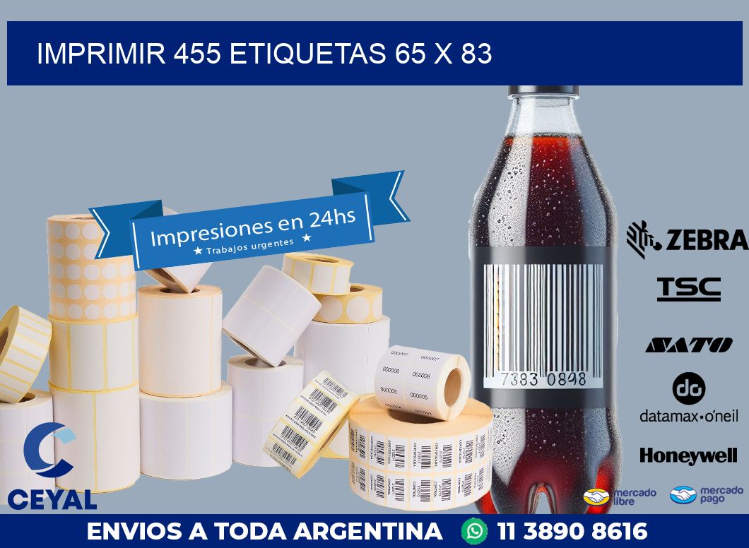 IMPRIMIR 455 ETIQUETAS 65 x 83