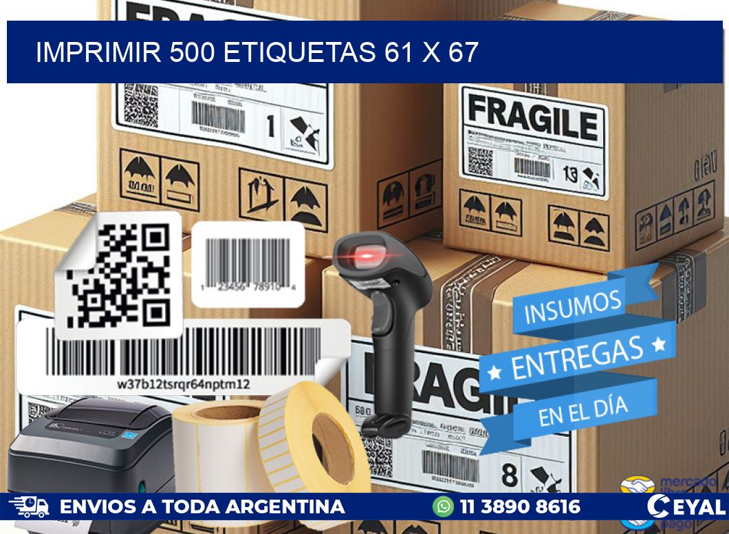 IMPRIMIR 500 ETIQUETAS 61 x 67